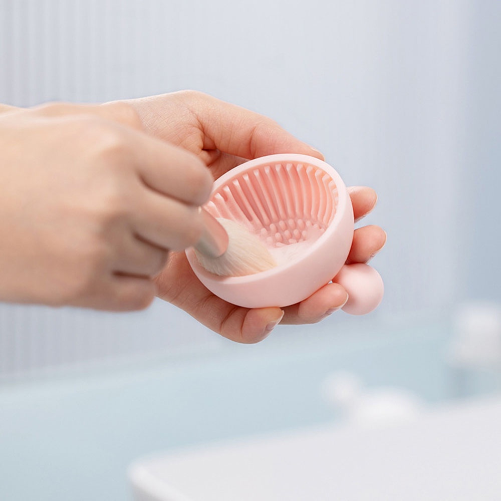 [Hàng mới về] Dụng cụ silicon vệ sinh cọ trang điểm thủ công di động sáng tạo không tổn hại lông cọ