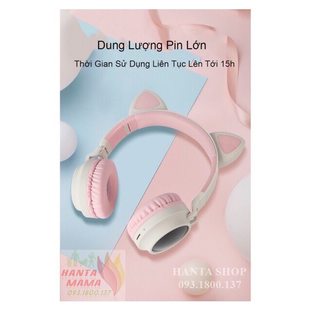 [Free Ship] 🎁🎁🎁Tai nghe tai mèo bluetooth Cat Ear BT028C | BigBuy360 - bigbuy360.vn