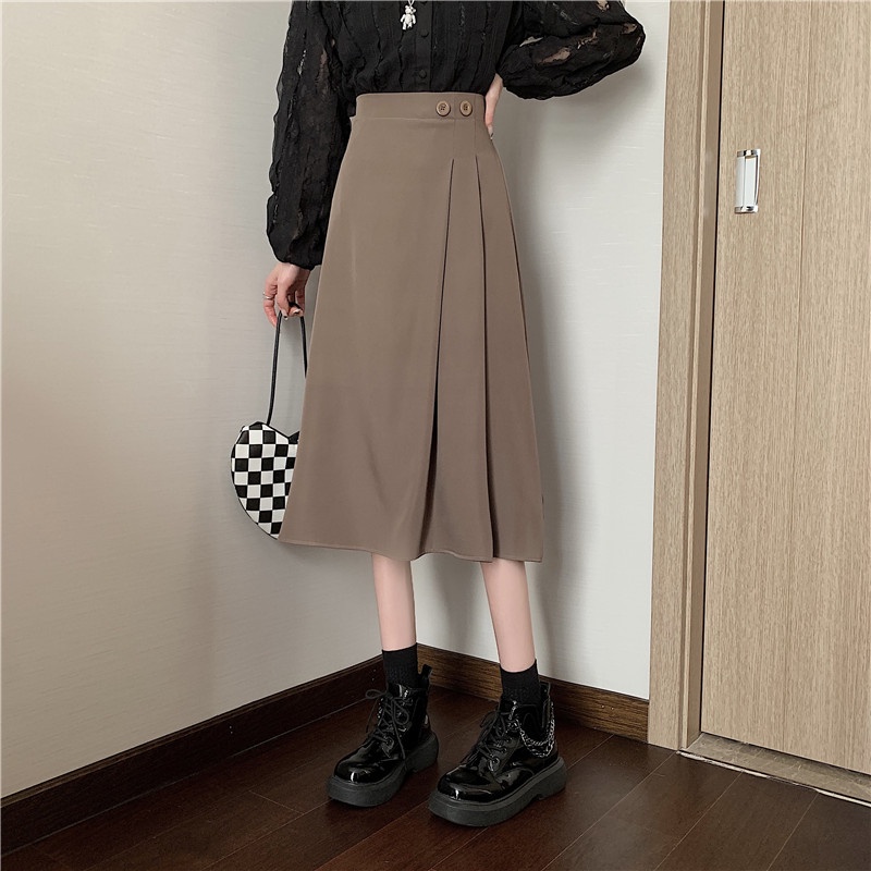 Chân váy SUXI dáng chữ A lưng cao đơn giản thời trang xuân hè dành cho nữ