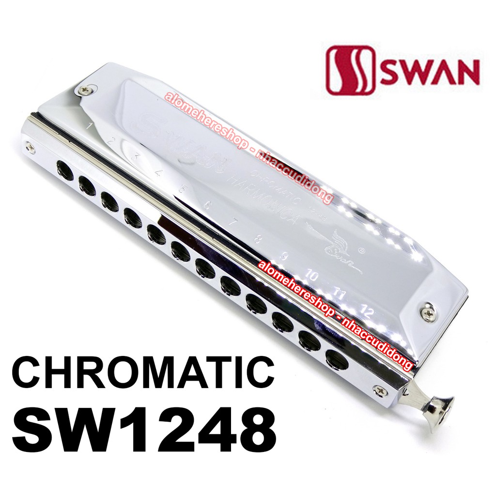 Kèn harmonica Chromatic Swan SW1248 Có Wind Saver Tiết Kiệm Hơi
