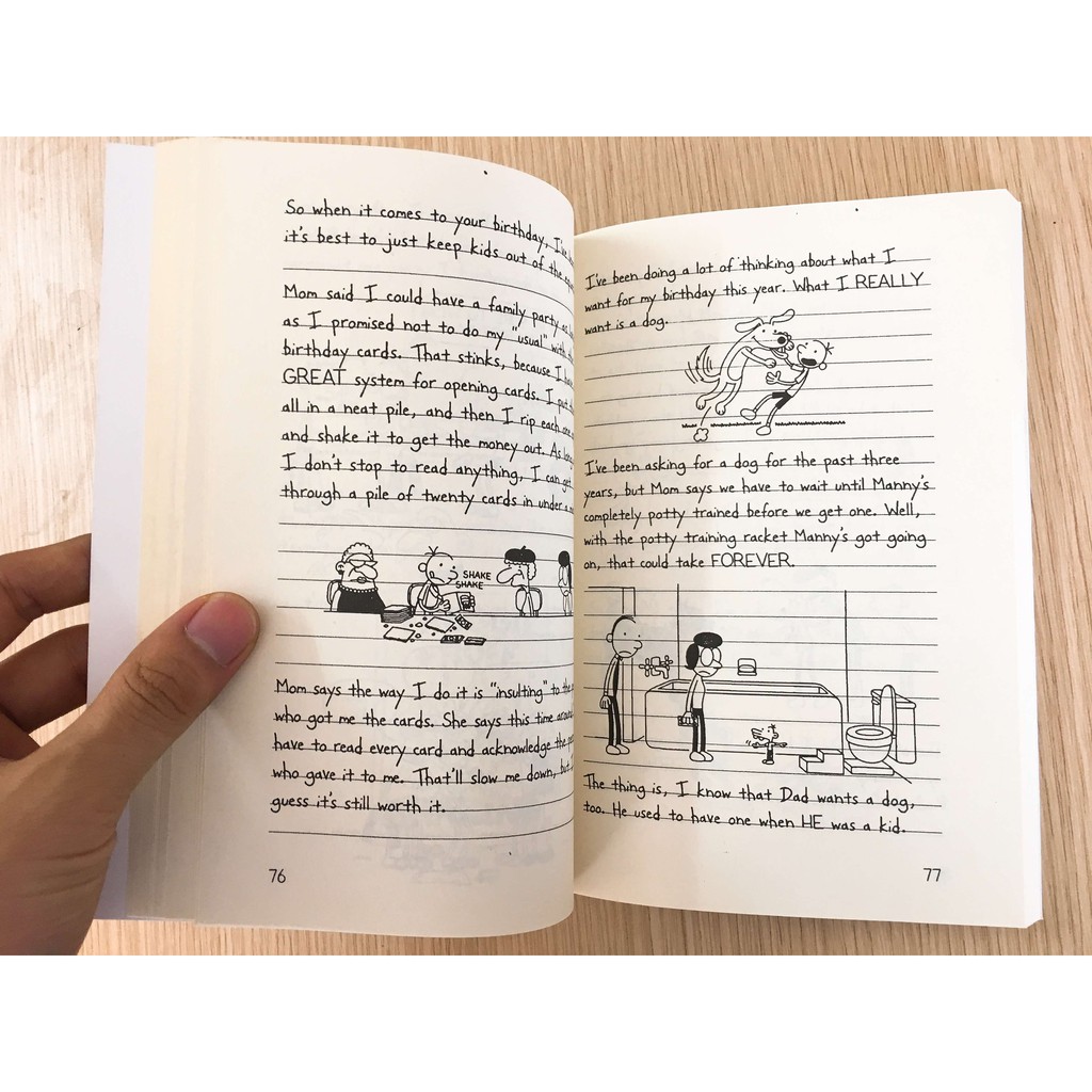 [FREE SHIP] Combo 20c - Diary of a wimpy kid - Tặng file nghe - Giấy vàng chống lóa, mỏi mắt - Tặng 14 file nghe