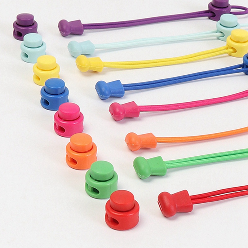 1 Cặp Dây Buộc Giày Thể Thao Bằng Nhựa Hình Tròn Không Cần Buộc