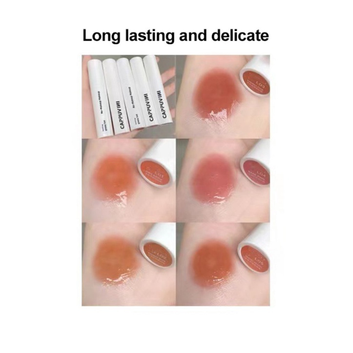 [Hàng mới về] Son dưỡng môi CAPPUVINI mềm mịn 3D không dính cốc dưỡng ẩm không phai màu thiết kế ống trắng thời trang | BigBuy360 - bigbuy360.vn