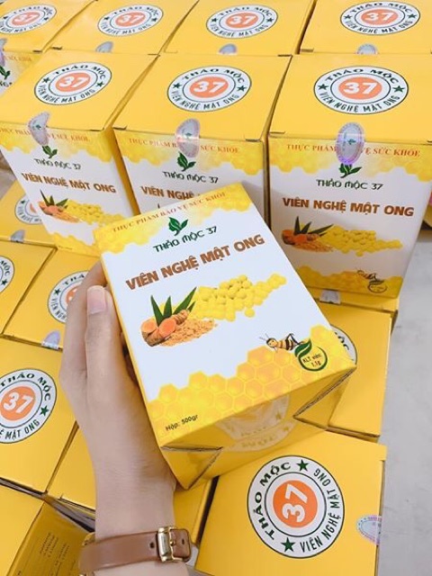 Sỉ 5 hũ 500 viên tinh bột nghệ mật ong Thảo Mộc 37