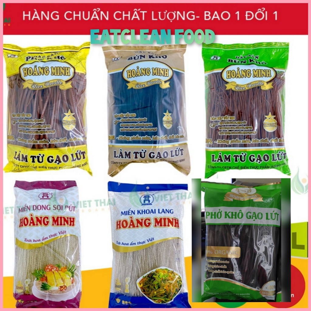 Mì/bún/phở/miến gạo lứt Hoàng Minh eatclean/healthy/giảm cân hàng chính hãng