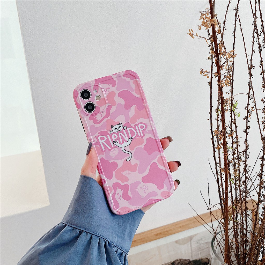 Soft Plastic Phone Case Camouflage RIPNDIP suitable for iPhone12 mini 11 PRO MAX 6/6s 7/8plus SE2 X/XS XR XSMAX #HG3943