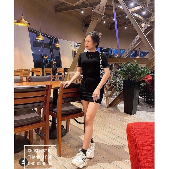 Đầm thun body ni.ke 2 màu