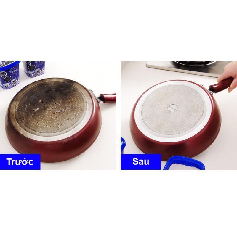 Bột cọ xoong nồi, tẩy vết ố mảng bám cleaner beauty 500g, Kem tẩy ố xoong nồi vệ sinh nhà bếp đa năng