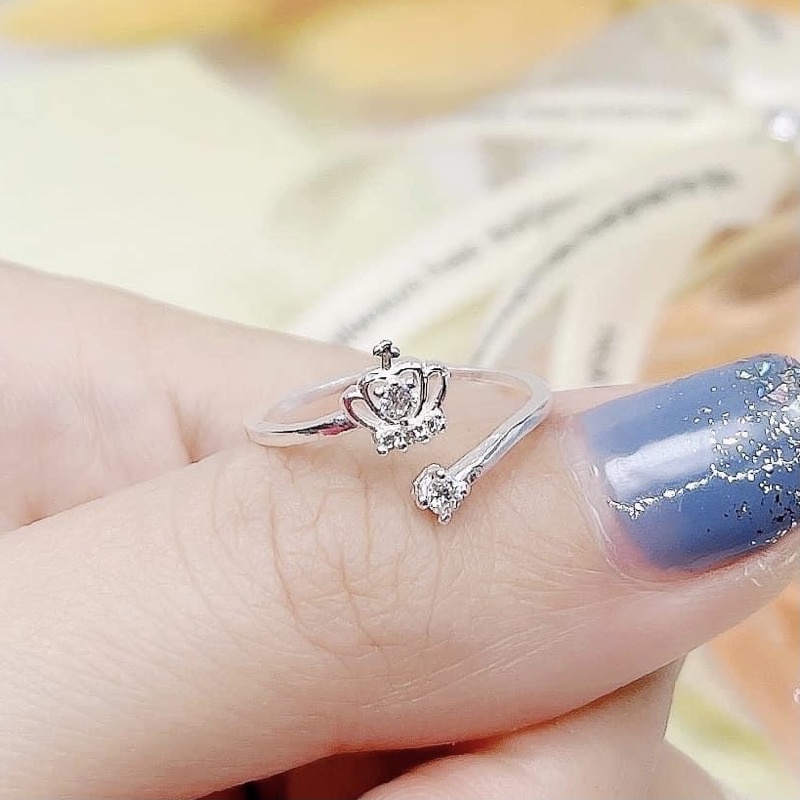 Nhẫn Nữ vương miện Bạc ta siêu xinh , giá rẻ - Vàng bạc Khải Khải