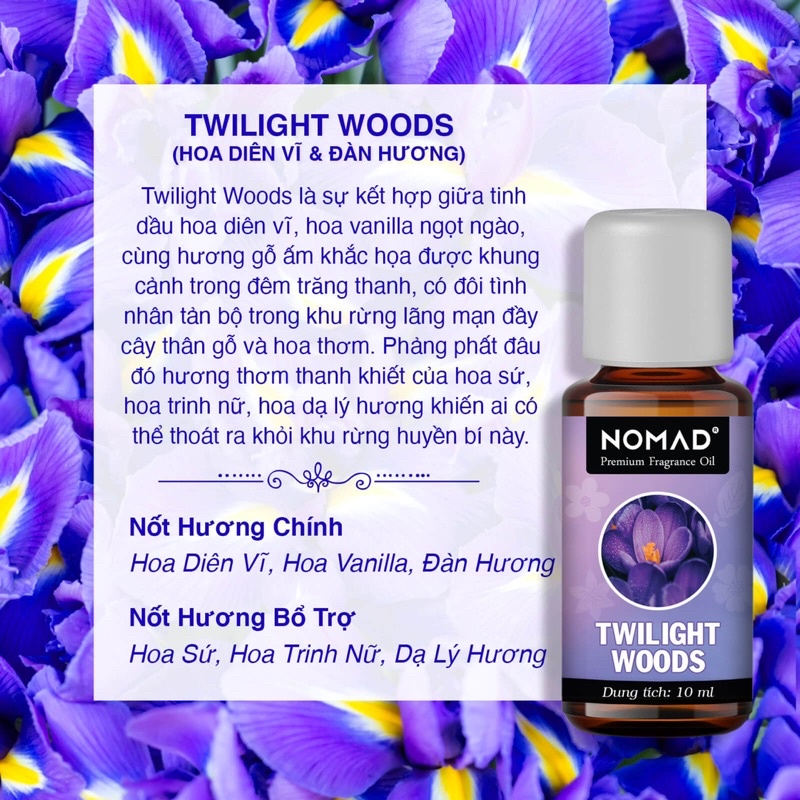 Tinh Dầu Thơm Nomad xông thơm phòng, khử mùi, làm nến thơm - Twilight Woods