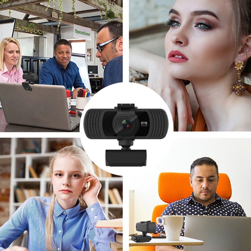 Webcam 1440p 2k Tự Động Xoay Kèm Mic Cho Máy Tính