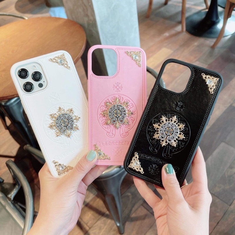 Ốp da cứng chrome heart logo nổi - Ốp da chrome heart