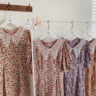 VÁY HOA NHÍ LỤA HÀN VINTAGE HÀN QUỐC