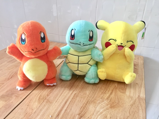 Gấu bông pokemon rùa Kini có túi khoá kéo phía sau