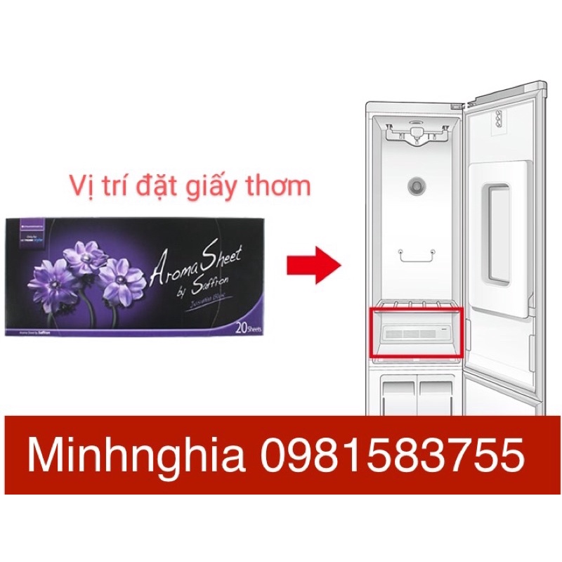 Giấy thơm aroma sheet hương hoa nhài- hương lavender dùng cho máy giặt Lg styler