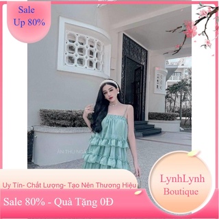 Đầm voan hai dây ba tầng phong cách nhà nlynh btm