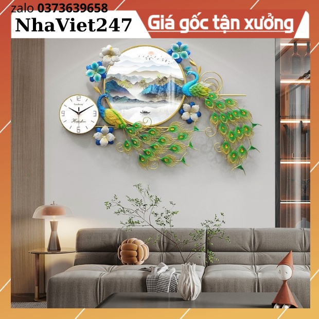 Đồng Hồ Treo Tường Trang Trí-Mã 2928-Kt-125x65cm-tranh decor kim loại đẹp,rẻ-quà tặng ý ngĩa-hàng nhập khẩu -bh 5 năm