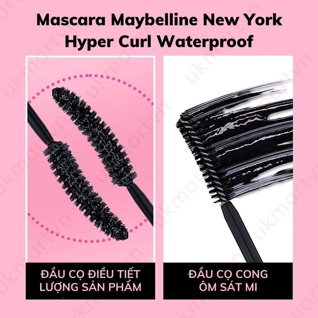 Mascara Dài và Cong Mi Maybelline New York Hyper Curl Waterproof Màu Đen