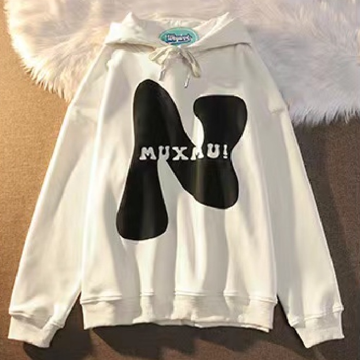 NRVP Áo Hoodie Tay Dài Oversize In Họa Tiết Phong Cách Hàn Quốc Kiểu Mới Cho Nam / Nữ