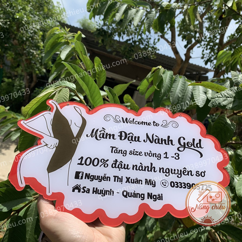 Bảng hiệu dành cho shop bán mầm đậu nành_ bảng hiệu xinh cho hệ thống mỹ phẩm