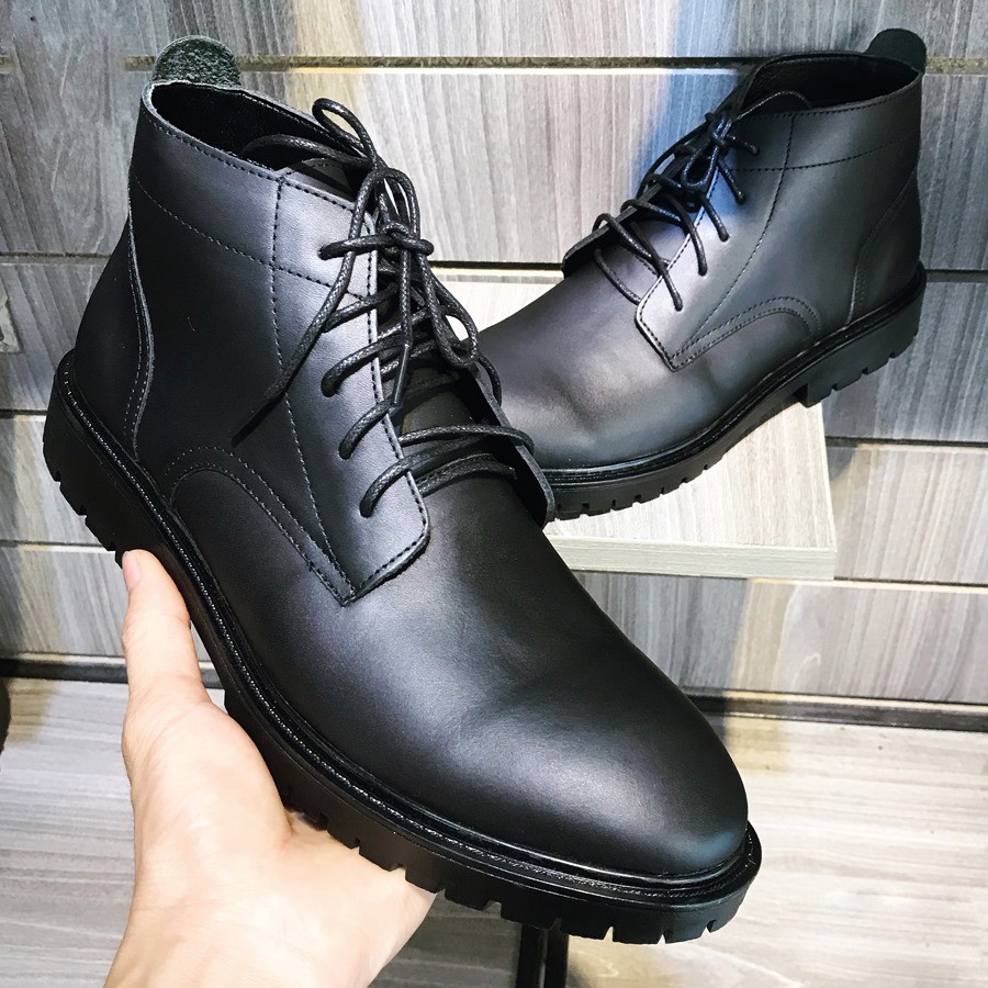 Giày Boots Nam Cổ Cao Da Bò Thật 100% Cao Cấp