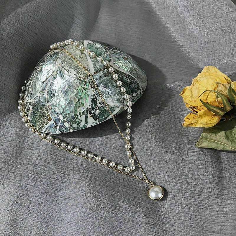 Vòng cổ BELLA-Bee hai lớp đính ngọc trai giả thời trang thanh lịch dành cho nữ