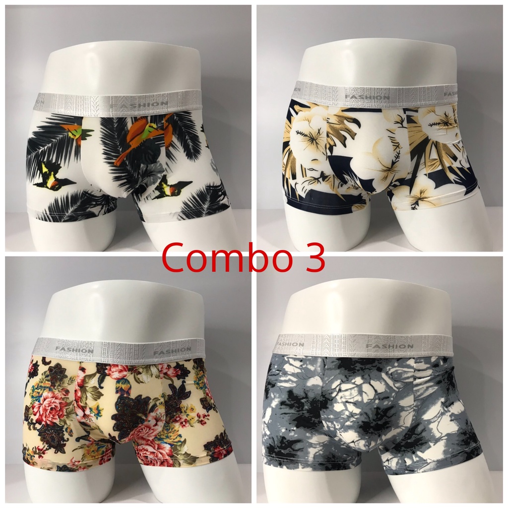 Combo hộp 4 chiếc quần sịp nam, quần sịp đùi nam thun lạnh họa tiết cao cấp  - 𝑴𝒆𝒏𝒍𝒚 𝑺𝒉𝒐𝒑
