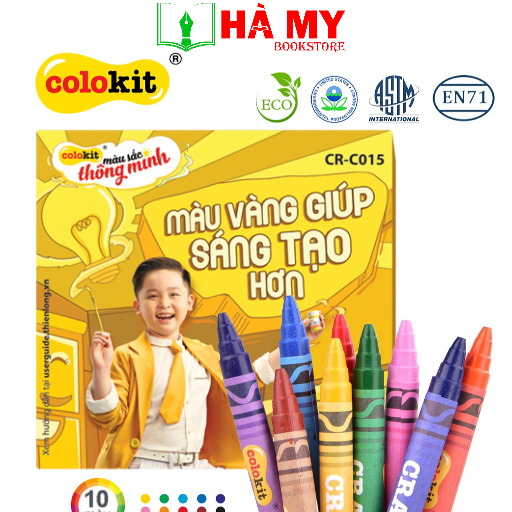[Hỏa Tốc] Bút Sáp Màu Thiên Long CR-C015 - 10 màu -Nhà sách Hà My