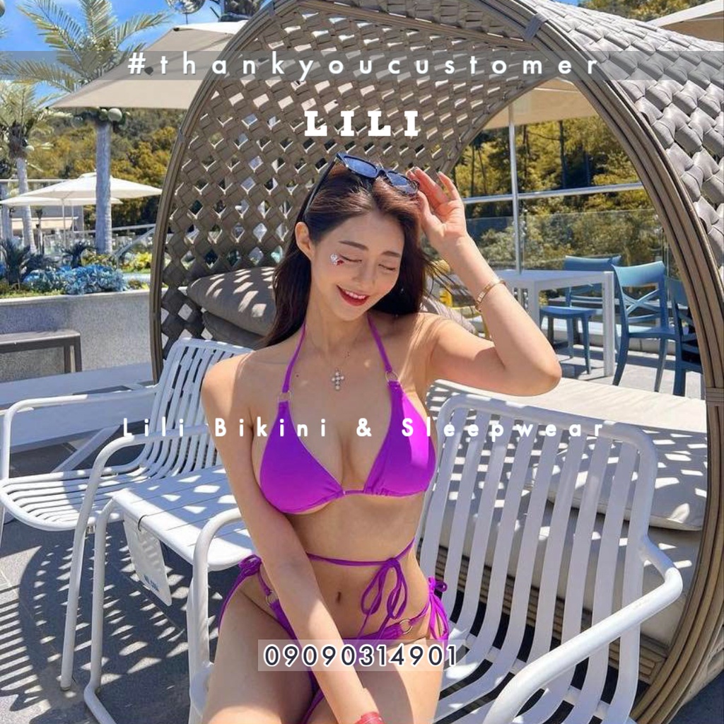 Bộ bikini nữ hai mảnh Âu Mỹ quyến rũ nhiều màu cột dây eo siêu hack dáng