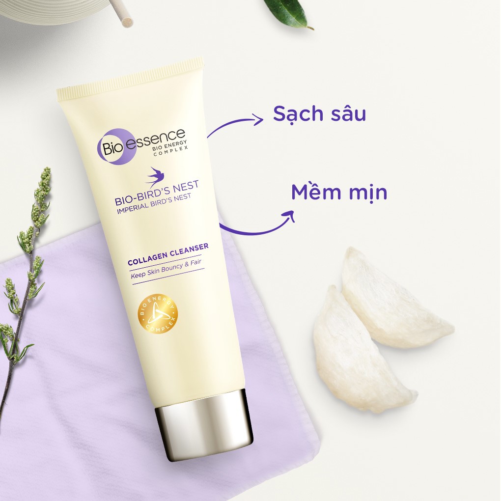 Sữa Rửa Mặt Bio-Essence Bird's Nest Dưỡng Da Tươi Sáng Tinh Chất Tổ Yến Và Collagen 100g