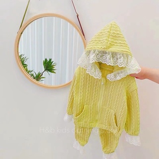 Bộ len thừng phối ren bé gái