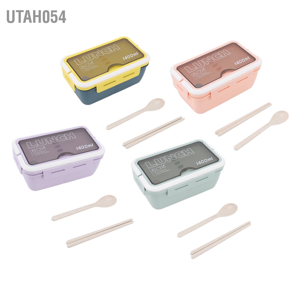 [Hàng Sẵn] Hộp Đựng Cơm Trưa Giữ Nhiệt Bằng Chất Liệu Lúa Mạch【Utah054】