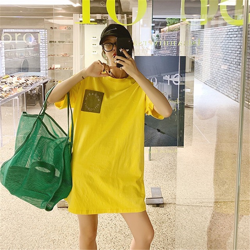 Fashion lightweight shopping bag transparent mesh one-shoulder satchel