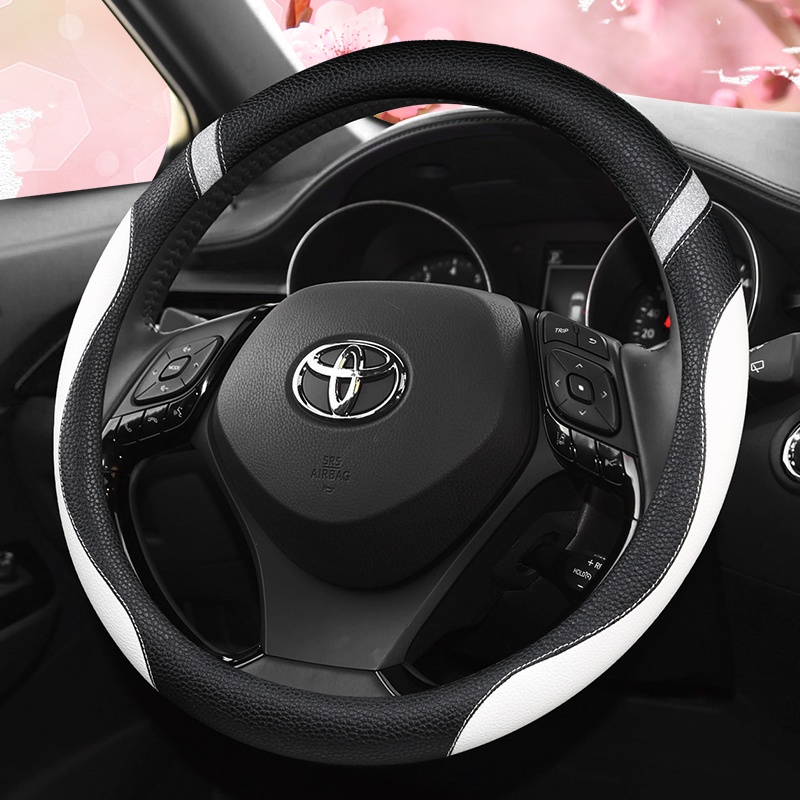 Vỏ Bọc Vô Lăng 38cm Bằng Sợi Carbon Cho Toyota Vios Yaris Camry Corolla Altis Mark X Crown Rav4