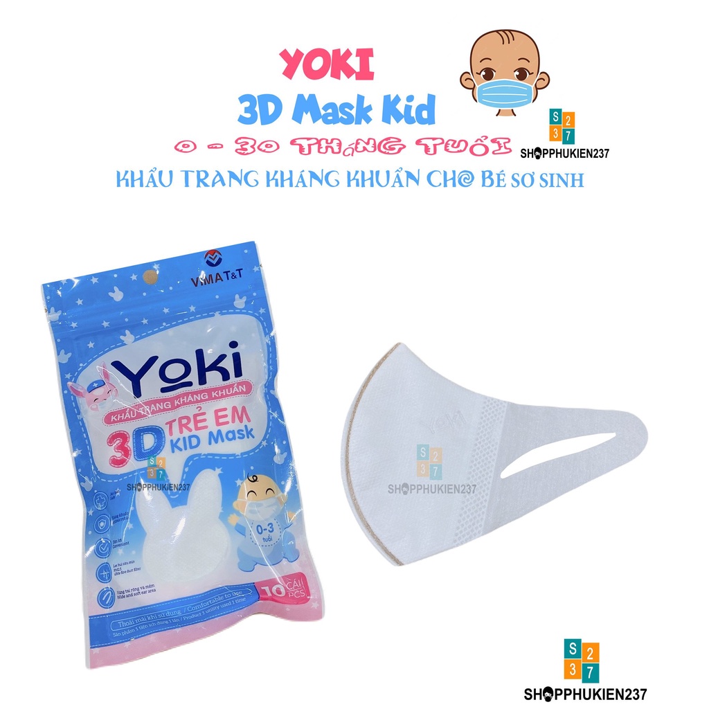 (Bé Nhỏ) Khẩu Trang Em Bé 3D Yoki Sơ Sinh Dành Cho Bé Từ 4 Tháng - 24 Tháng