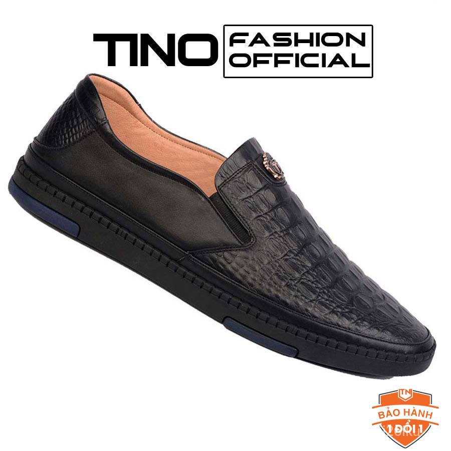LRB5 Giày lười da bò Tino dập nhiệt vân cá sấu GL63