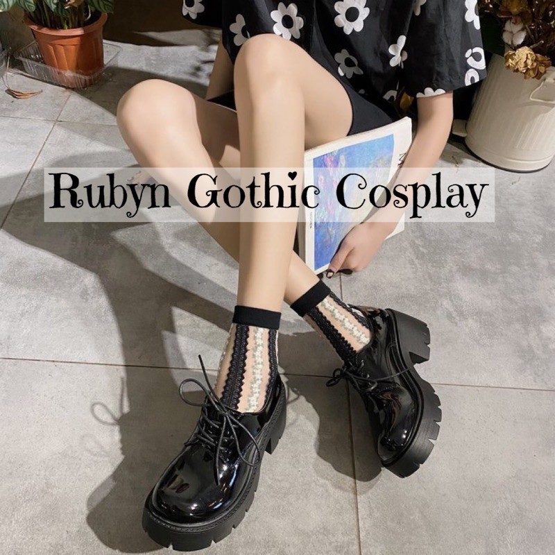 [Sẵn]  Giày Oxford Gothic đế cao 5,5cm ( NHÁM VÀ BÓNG ) Size 35-39