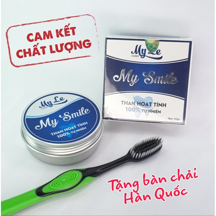 Bột Than hoạt tính làm trắng răng My Smile 70g làm trắng răng bằng than Hoạt Tính an toàn hiệu quả