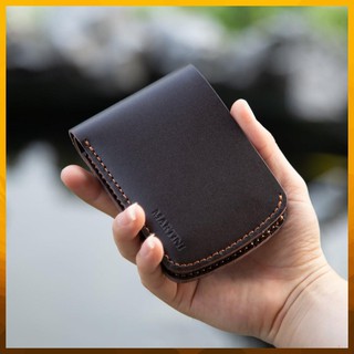 Ví da nam handmade da bò thật - ví đứng da bò nguyên tấm handmade OLUX