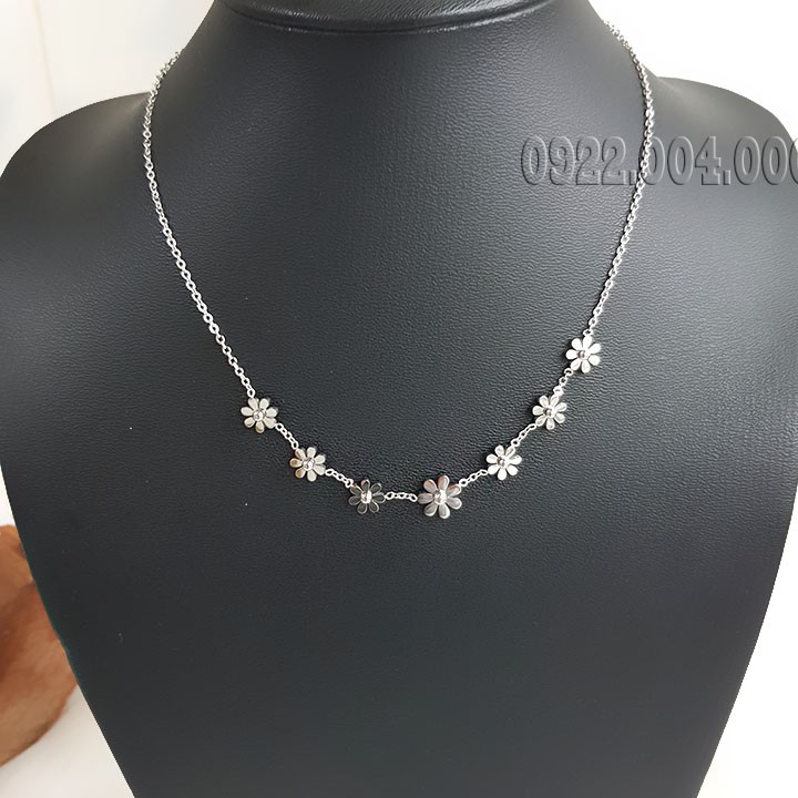 Dây chuyền 7 bông hoa titan, dây chuyền nữ DZ1591.