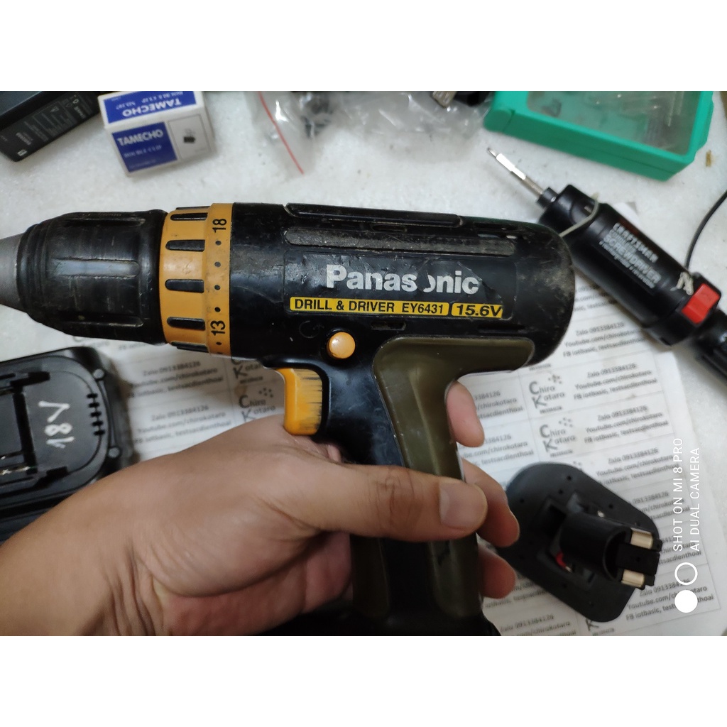 NEW! Đế chuyển pin máy khoan, vit Panasonic, National 15.6V NiCD sang dùng hộp pin cài Makita