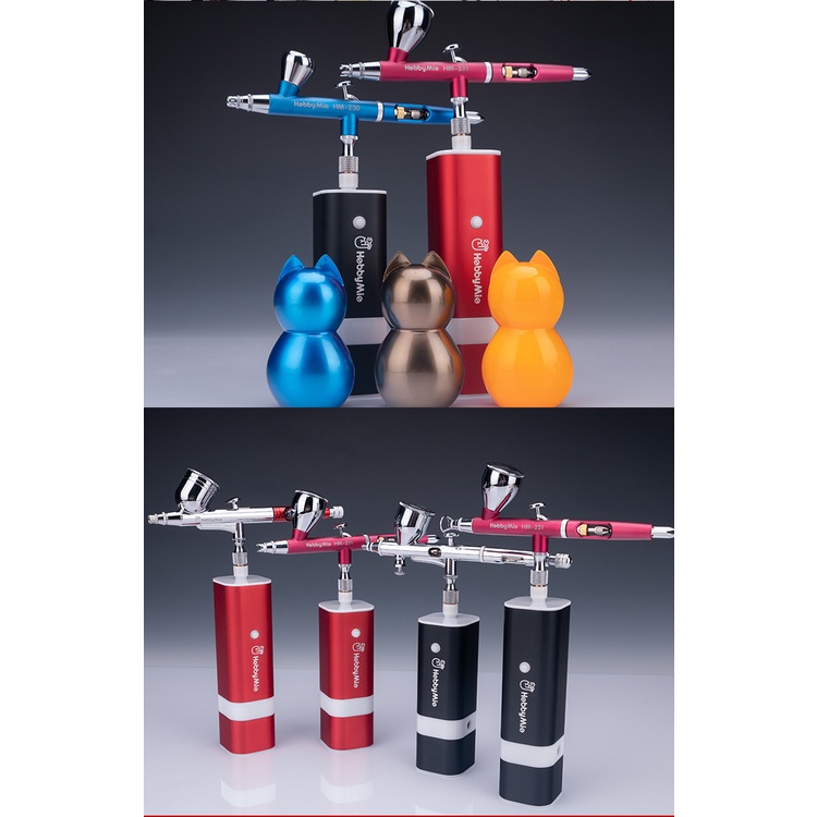 Máy nén khí sơn mô hình cầm tay Airbrush Compressor Air Pump mini handheld portable HM02 hobby mio