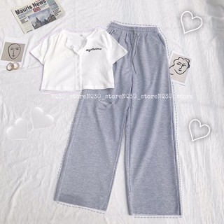 Set Quần Iru Rách + crop gân thêu☀️