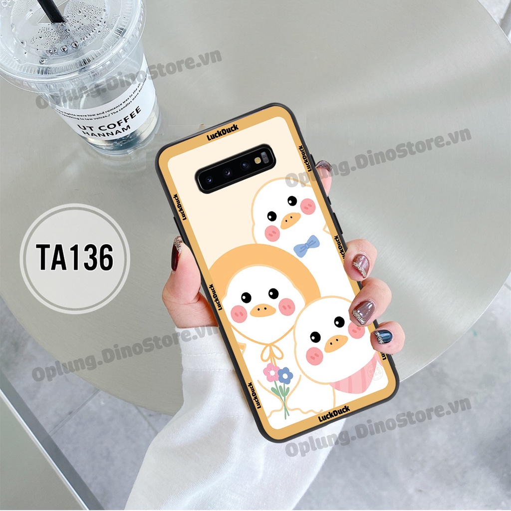 Ốp lưng Samsung S10/S10 Plus/S10E/S10 5G/S10 Lite in hình chú vịt vui vẻ may mắn, Lucky Duck dễ thương bảo vệ camera.