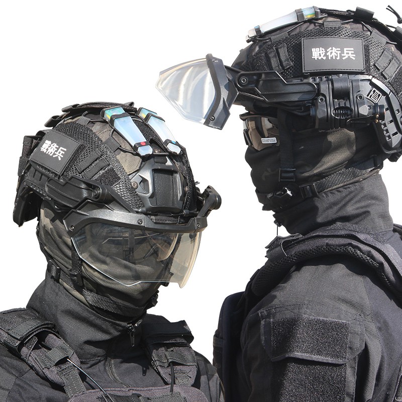 Kính chống gió▤✹Lính chiến thuật Kính OP tác NHANH mũ bảo hiểm Lắp đặt thanh ray chống sương mù, cản gió, bụi v