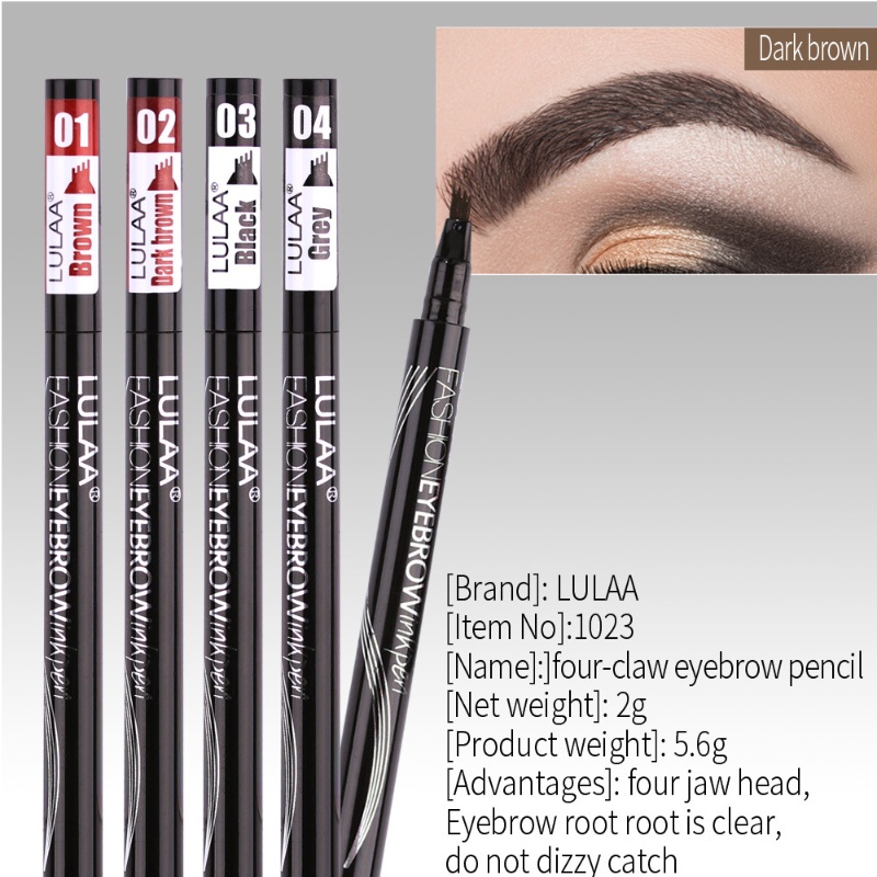 1 Bút Chì Kẻ Lông Mày 4 Ngòi Nhỏ Vẽ Mịn Chống Nước Lâu Trôi