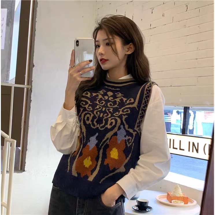 Áo Gile Len Ulzzang, Áo Len Gile Nữ Cổ Tròn Kiểu Dáng Cá Tính Phong Cách Thời Trang Hàn Quốc | BigBuy360 - bigbuy360.vn