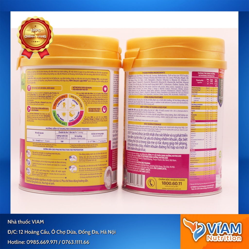 Sữa Lean Kid 100+ BA  400g & 900g - Dành cho trẻ Biếng Ăn
