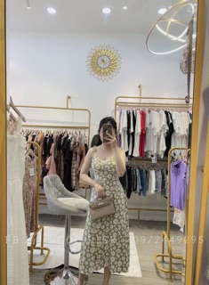 Đầm maxi cúp ngực hoa cúc