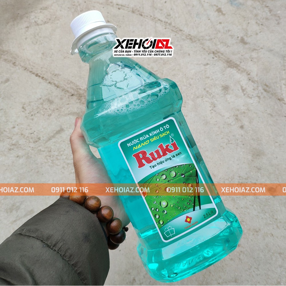 Nước rửa kính ô tô nano 2.5L Ruki cao cấp - Hiệu ứng lá sen